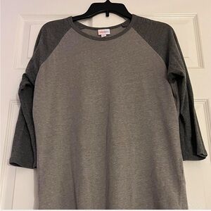 LuLaRoe Charcoal Raglan Sleeve Top